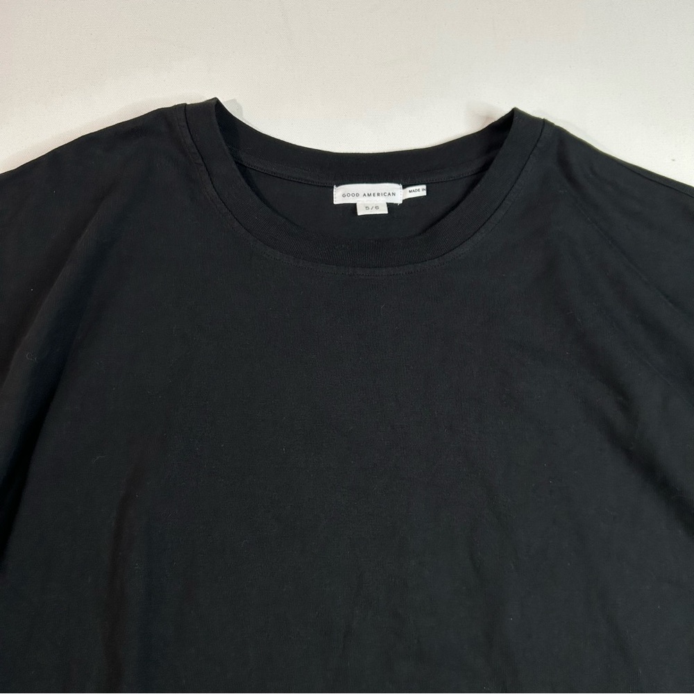 Good American Black Crewneck Women's Tee Fits Like 3X